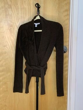 Cabi # 336 Brown Wrap Sweater Medium